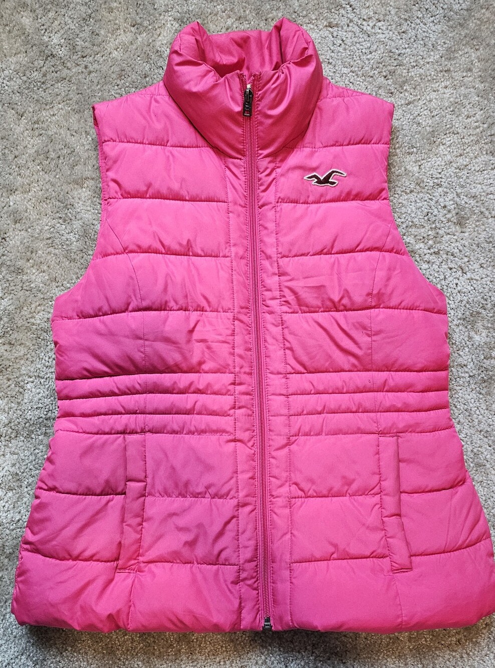 Hollister Women's Pink Quilted Puffer Vest